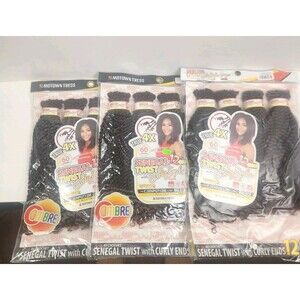 Motown Tress Senegalese Twist Curly Ends Crochet Hair 12" Color T1B/30